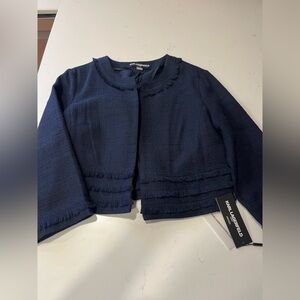 Women’s Karl Lagerfeld Navy Crop Dress Jacket Blazer NWT $20 Size Large
